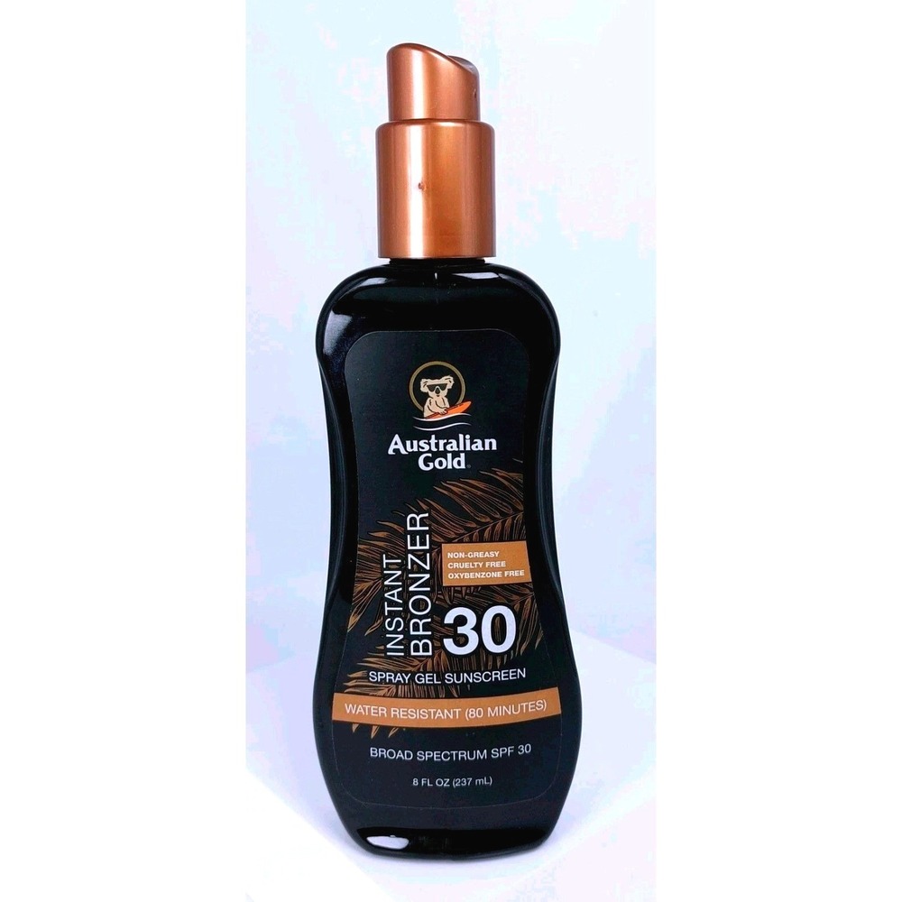 Australian Gold Instant Bronzer SPF 30 Spray Gel Sunscreen‎ 8 oz. EXP 10/24